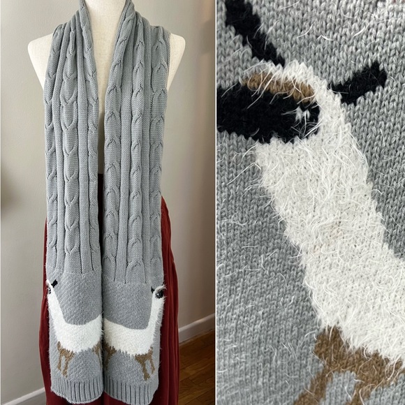 Cost Plus World Market Accessories - World Market Alpaca Print Cable Knit Long Length Scarf